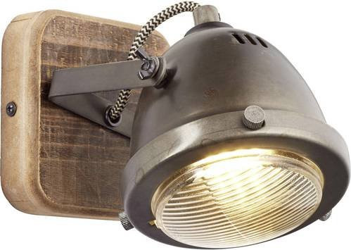 Brilliant Wandstrahler Carmen Wood aus Holz und Burned Steel, GU10, B/H/T: 12 x 12,5 x 9 cm - Bild 1