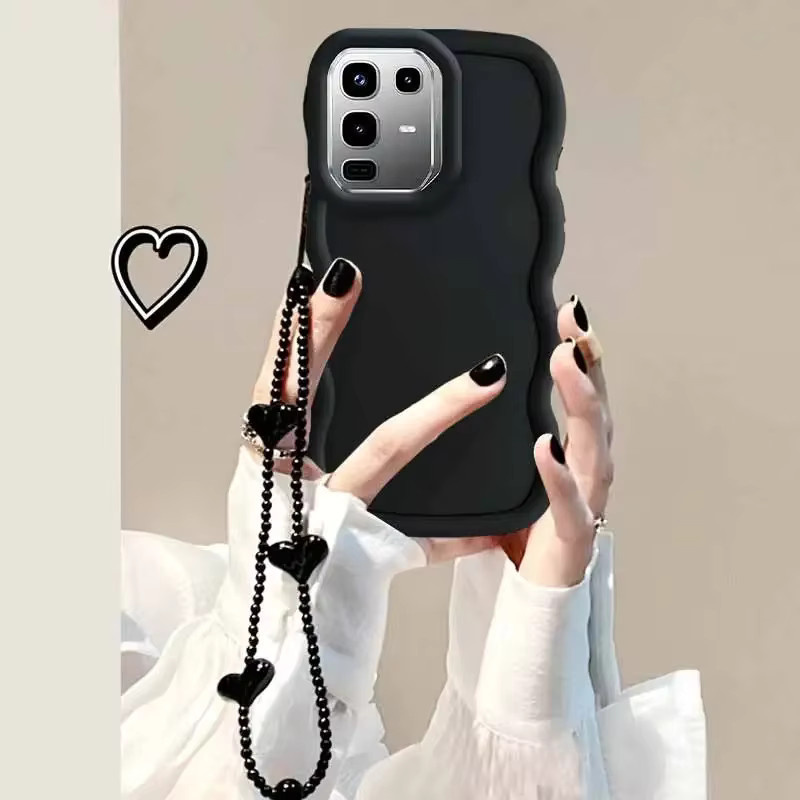 Wellenförmige Silikon-Handyhülle für Infinix Note 50, Note 40 Pro, Note 60, Farbe: Schwarz - Bild 3