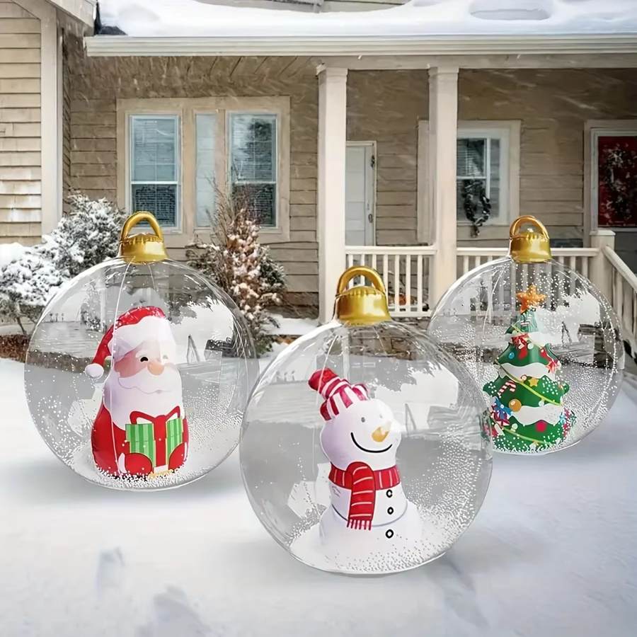 DUTRIEUX Weihnachtskugel als aufblasbarer Ballon aus PVC in Grün, runde Weihnachtsdekoration für drinnen und draußen, Durchmesser: 60 cm - Bild 4