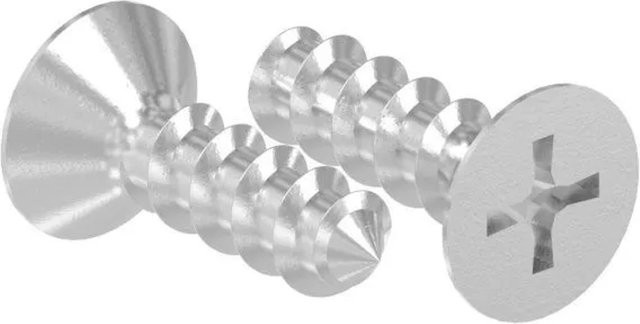 FeNau Blechschraube V2A aus Edelstahl mit Senkkopf und Kreuzschlitz Phillips, Farbe: Silber, Durchmesser: 5,5 mm, Länge: 19 mm - Bild 1