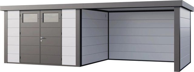 Telluria Gerätehaus Classico mit Lounge L Rechts in Weiß, B/T/H: 692 x 219 x 318 cm - Bild 1