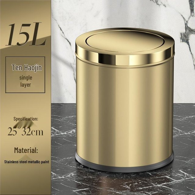 HomeHarmony Edelstahl Schwingdeckel Mülleimer in Silber oder Gold - Bild 1
