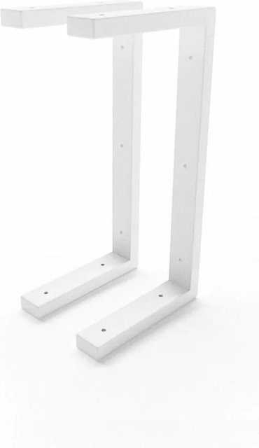 HEVVA Waschtischhalterung LAHN 2er Set Weiß matt aus Metall, Tiefe: 20 cm - Bild 1