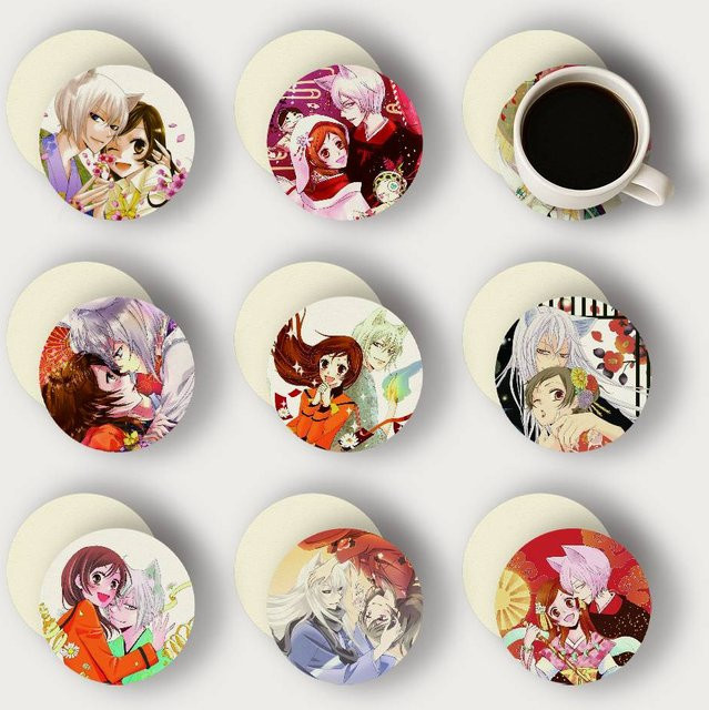 Anime Kamisama Kiss 2D Holzuntersetzer rund, mehrfarbig, hitzebeständig und rutschfest - Bild 1