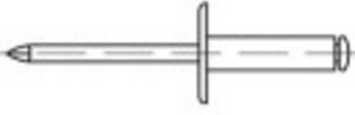 TOOLCRAFT 160150 Offene Blindniete aus Aluminium und Stahl, Farbe: Silber, Durchmesser: 4 mm, Länge: 16 mm, 500 Stück - Bild 1