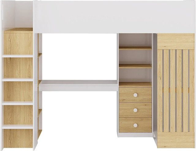 Vente-unique Hochbett Lorinti in Weiß, Höhe: 235 cm - Bild 1