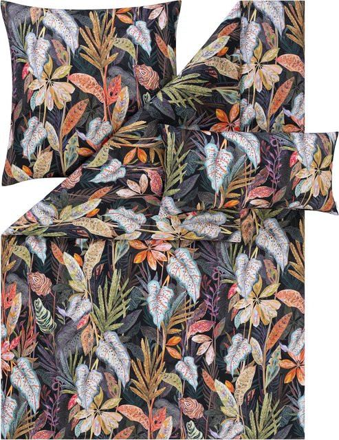 Bettwäsche Estella Juliane aus Mako-Satin mit floralem Design in Multicolour, B/H: 135 x 200 cm und 80 x 80 cm - Bild 1