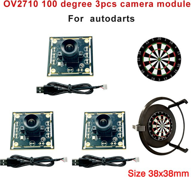 Hoskang 2MP OV2710 Kameramodul mit 100-Grad-Blickwinkel für Autodarts-Punktezählsystem, Schwarz, B/B/H: 3,8 x 3,8 x 3,8 cm - Bild 1