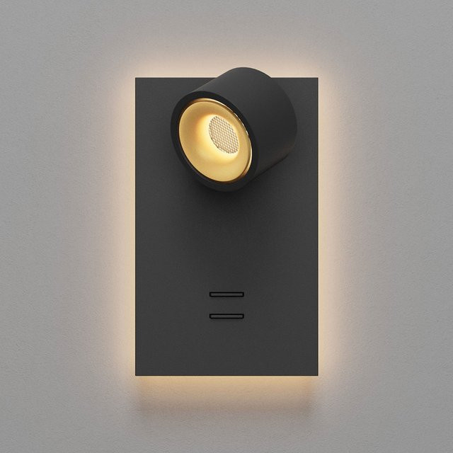 DLS Lighting Clippo S LED-Wandleseleuchte in Schwarz und Gold aus Aluminium mit verstellbarem Licht für das Schlafzimmer - Bild 1