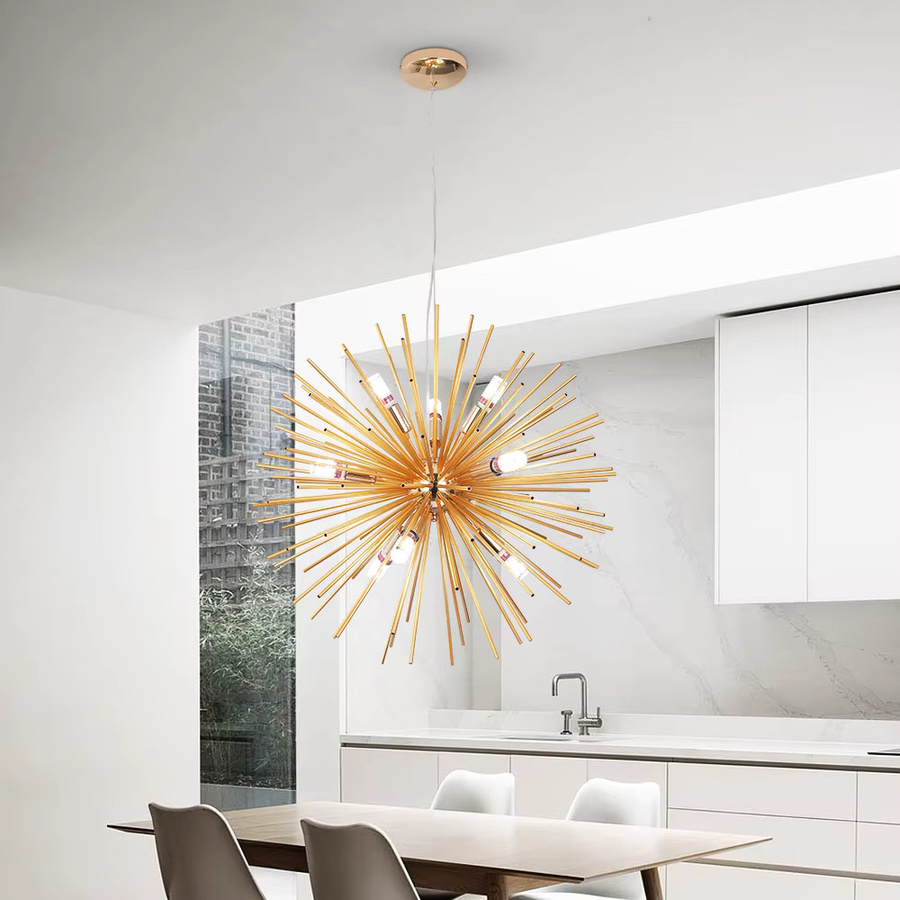 GreeLustr LED Kronleuchter Feuerwerk Gold Moderne Pendelleuchte mit integriertem LED für Esszimmer und Küche - Bild 2