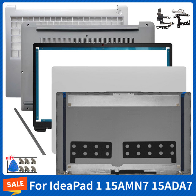 Lenovo Ersatzteil-Set für IdeaPad 1 15AMN7 15ADA7 in Silber mit LCD Back Cover, Front Lünette, US Tastatur, Palmrest, Scharnier und Bottom Case - Bild 1