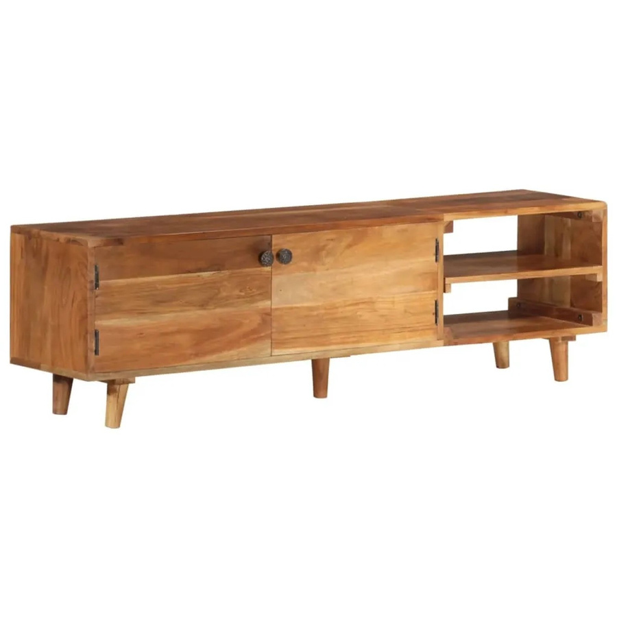 vidaXL TV-Schrank aus Akazien-Massivholz in Braun, B/T/H: 140 x 30 x 40 cm - Bild 2