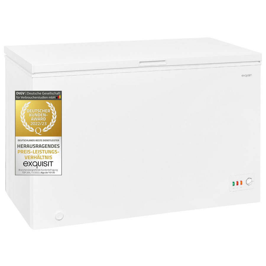 Exquisit GT5320-030D Gefriertruhe in Weiss mit LED-Innenbeleuchtung - Bild 1