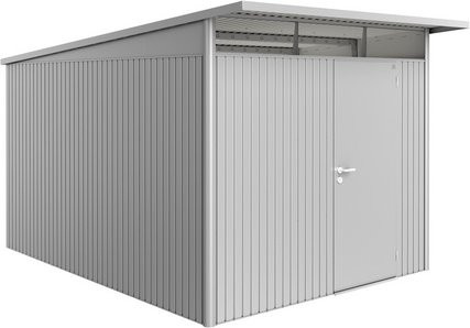 Biohort Gerätehaus AvantGarde aus Stahl in Silber, B/H/T: 257 x 222 x 337 cm - Bild 1