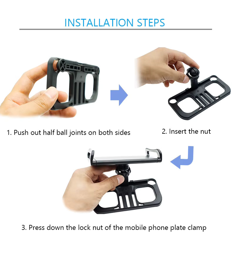 DJI Fernbedienung Halterung für Mavic 2, Pro, Air 2, 2S, Mini 2 und SE als Telefon und Tablet Clip in Schwarz - Bild 5