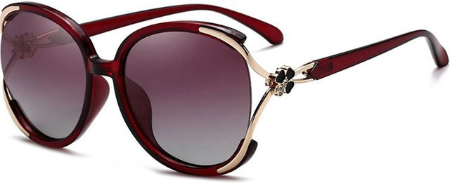 Techsuit 1384 Sonnenbrille, Damen, Vollrand, Rund, rot, polarisiert - Bild 1
