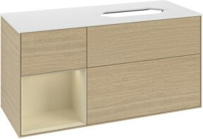 V&B Waschtischunterschrank Finion in Eichenfurnier, Grau lackiert, B/T: 120 x 60 cm - Bild 1