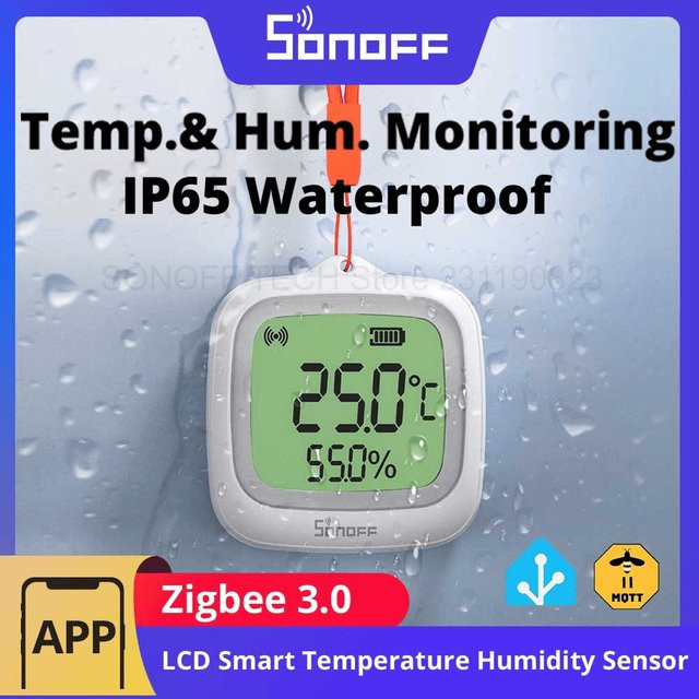 SONOFF SNZB-02WD Zigbee Smart Temperatur-Feuchtigkeitssensor mit LCD-Display, IP65 wasserdicht, Farbe: Weiß - Bild 1