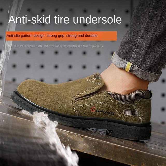 Avant-garde Low-Top Halbstiefel aus Leder für Herren, verschleißfest und stichfest, Farbe: Beige/Braun, Größe: 42 - Bild 1
