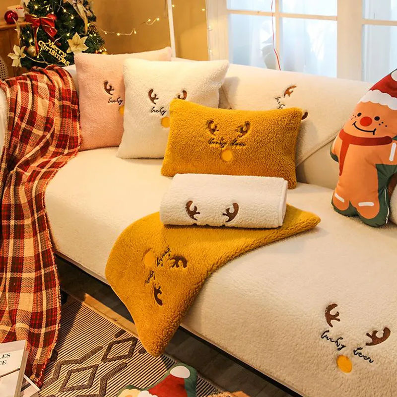 Super Six Lammwolle Sofa Überwurf aus weichem Plüsch in Grün, B/T: 70 x 70 cm - Bild 3