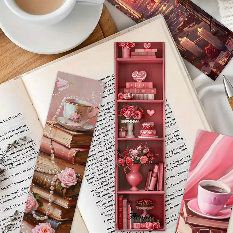 32-teiliges Lesezeichen-Set mit romantischem Rosen- und Nachtwald-Design aus Papier für Buchliebhaber und Lehrer - Bild 4