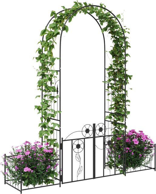 Gartenbogen mit Schloss von VD Home Furnishing in Schwarz aus Metall, B/T/H: 203 x 50 x 218 cm - Bild 1