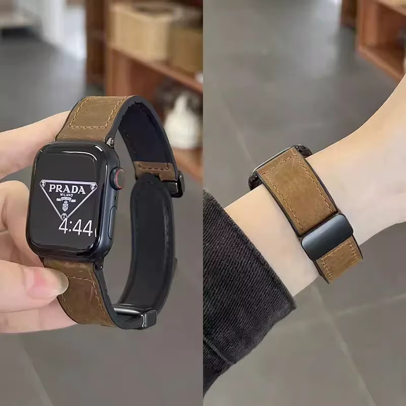 Uhrenarmband Silikon-Lederband, Magnetverschluss, Unisex - Bild 5
