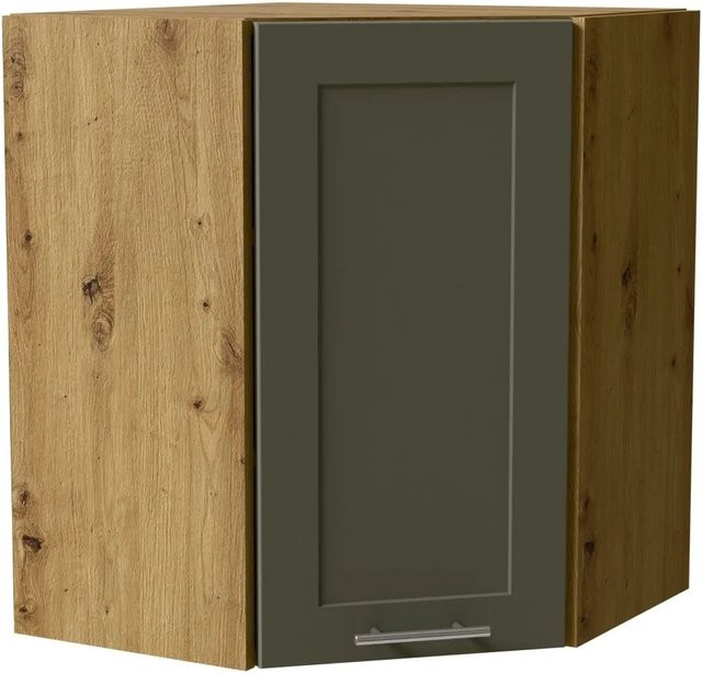 Feldmann-Wohnen Eckhängeschrank Oslo W10 Eiche Artisan und Reed Green Matt mit Soft-Close-Türen, B/T/H: 60 x 60 x 72 cm - Bild 1