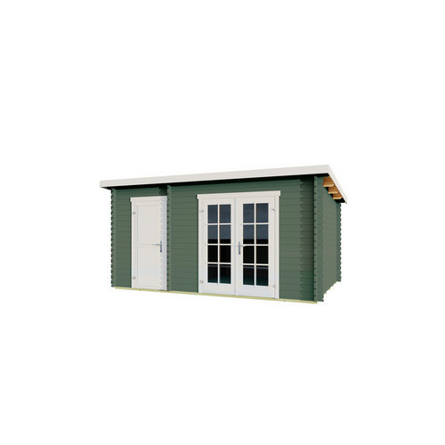 Lasita Gartenhaus Belmont Maja Flachdach in Grüngrau lasiert B/H/T: 465 x 222,3 x 218,9 cm - Bild 3