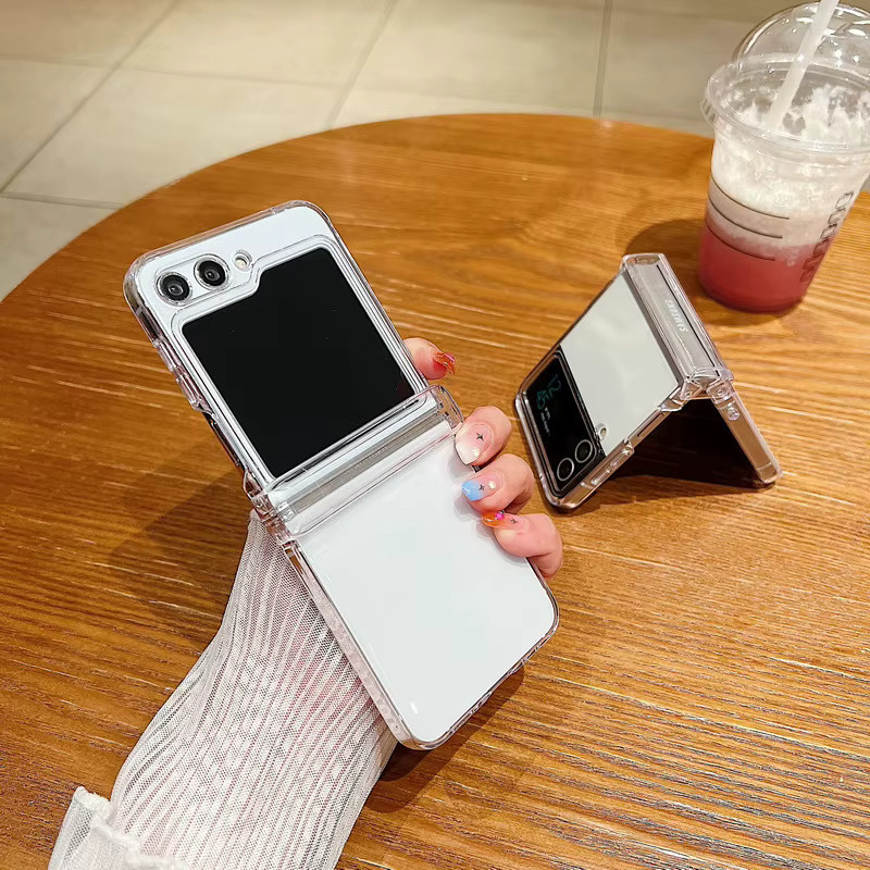 Personalisierte Handyhülle mit eigenem Haustierfoto und Namen für Samsung Galaxy Z Flip 5G, transparente harte Falthülle - Bild 2