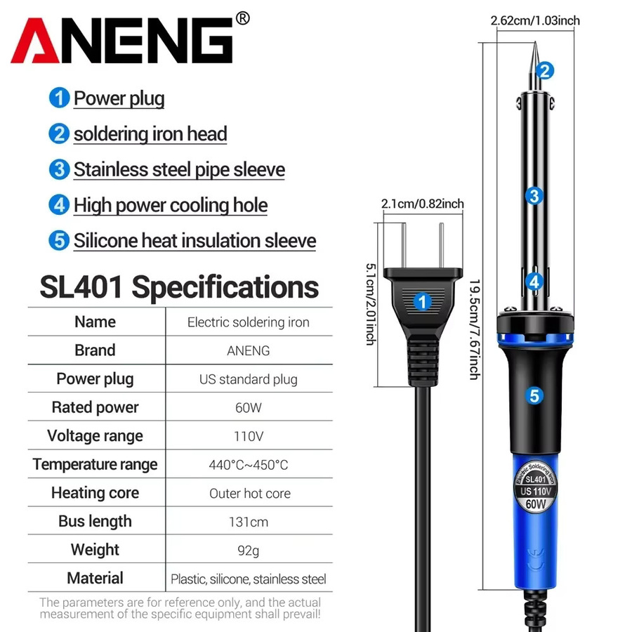 ANENG SL401 Elektrischer Lötkolben 40W mit einstellbarer Temperatur für schnelles Schweißen und Reparaturen - Bild 6