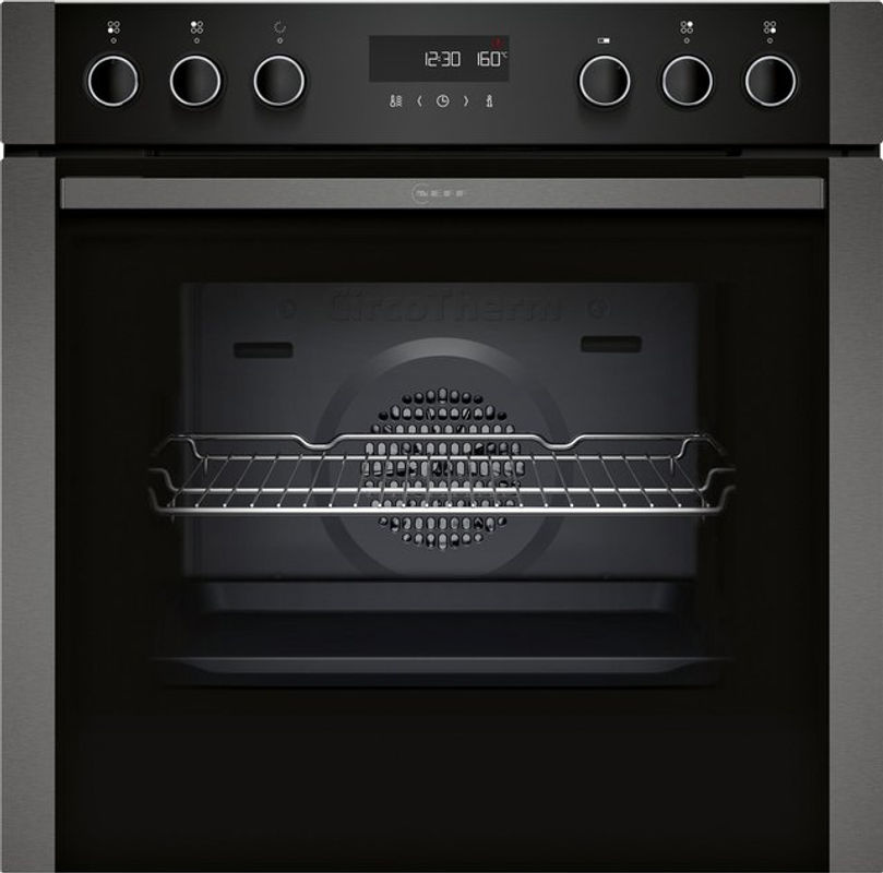 Neff HMK320SP Einbauherdset mit Glaskeramikkochfeld in Schwarz und Grau, elektrisch, Pyrolyse und Heißluft - Bild 2