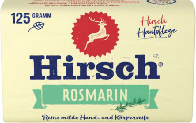 Hirsch Rosmarin Hand- und Körperseife, 125g, Unisex - Bild 1