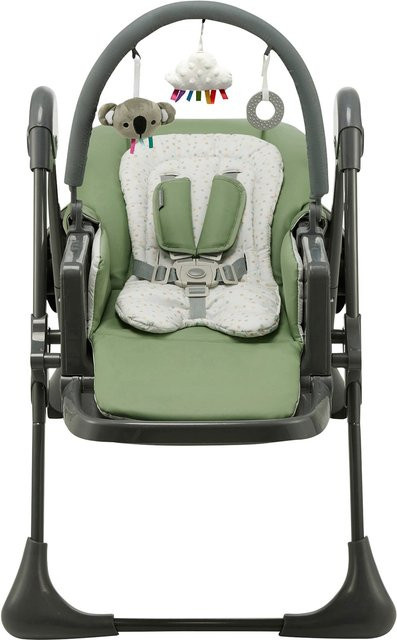Kinderkraft Hochstuhl TUMMIE 2in1 in Grau und Grün mit Rollen und Polsterung - Bild 1