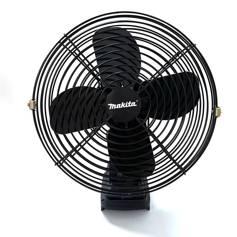 Makita Camping-Ventilator aus Metall in Schwarz, 8 Zoll, kabellos und tragbar, passend für Makita 18 V 20 V Akku - Bild 2