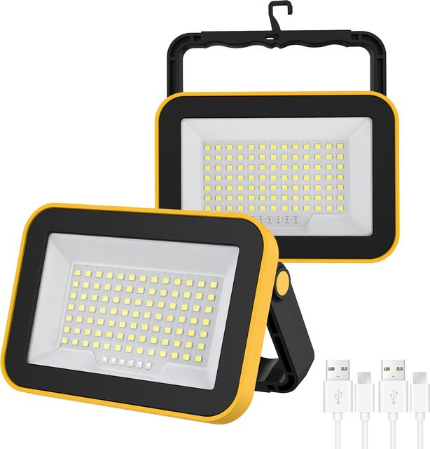 Superhelles tragbares Arbeitslicht mit 97 SMD LEDs, USB wiederaufladbare LED-Taschenlampe in Schwarz mit 5 Modi für Outdoor, Camping und Notfälle - Bild 1