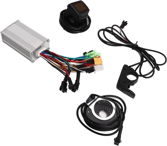 Fishine Elektrofahrrad Motor Controller Kit mit 3 Modus Sinuswelle, 6 Röhren Controller, PAS, Daumengas und LCD Meter in Schwarz - Bild 1