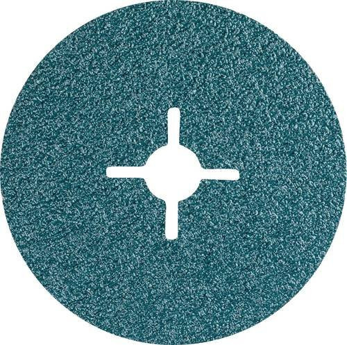 PFERD Zirkon Fiberscheibe in Turquoise mit Durchmesser 100 mm und Körnung Z36 für hohen Abtrag auf Stahl, 25 Stück - Bild 1