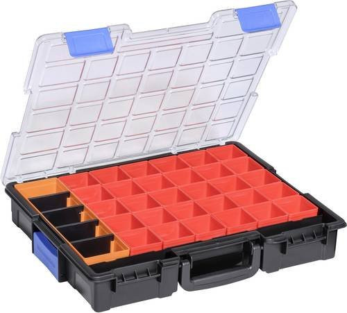 Allit EuroPlus Pro K44/36 Sortimentskoffer in Rot und Transparent mit 36 Fächern, B/H/T: 44,0 x 7,6 x 35,5 cm - Bild 1