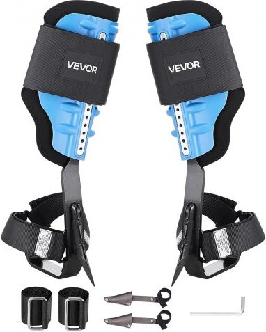 VEVOR Baumkletter Spikes mit Gurten und Polsterung, höhenverstellbar 39–44 cm, Hellblau - Bild 1
