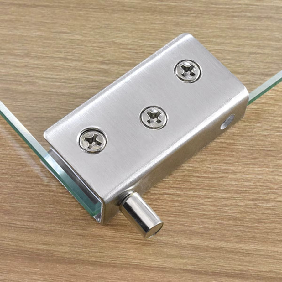 Odavis 2er-Set Glas-Pivot-Scharnier aus Edelstahl in Silber für Schranktüren - Bild 2