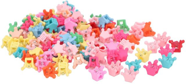 Koogeelife Haarspangen Mini Kronen, Bunt, Cartoon, Kinder, pink - Bild 1