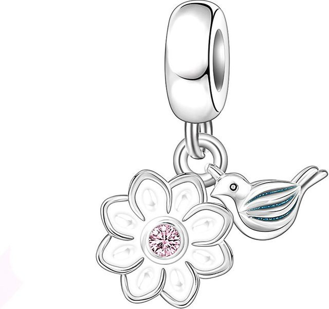 YIRAN Jewelry Anhänger Kolibri & Schwalbe, Kupfer, Weiß, Zirkonia, Kristall, Damen - Bild 1