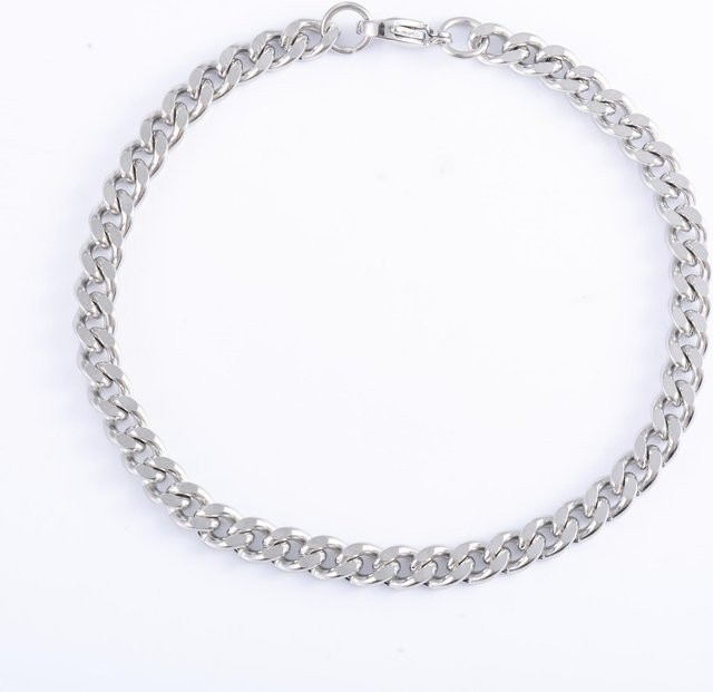 Armband Miami Cuban Kette Edelstahl, Silber, Herren, 16cm - Bild 1