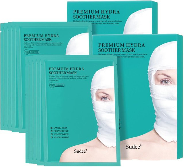 SUDEE Premium Hydra Soother Tuchmaske, 30g x 10 Stück, Hyaluronsäure - Bild 1