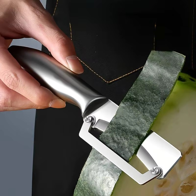 Kitchya Multipurpose Edelstahl Sparschäler in Silber für Kartoffeln, Melonen und Obst - Bild 3