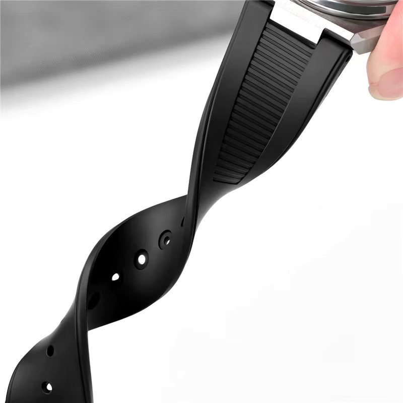 strapfreak Uhrenarmband Fluorkautschuk, Schwarz, Herren, 25*12mm - Bild 4