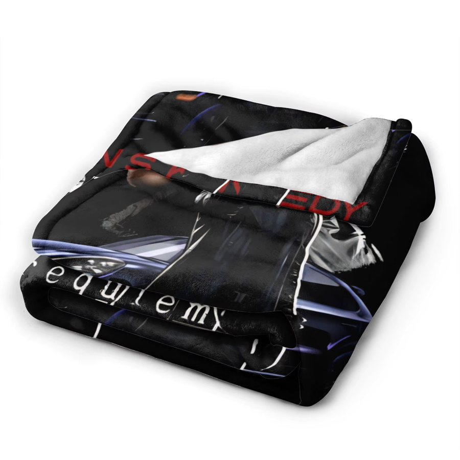 Leon The Chad Kennedy Resident Evil Requiem Flanelldecke aus Polyester in Schwarz, superweiche Winterdecke für Bett und Sofa - Bild 5