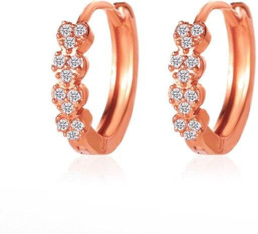 Allbestart Creolen, Messing, Roségold, Zirkonia, Damen, 10 mm - Bild 1