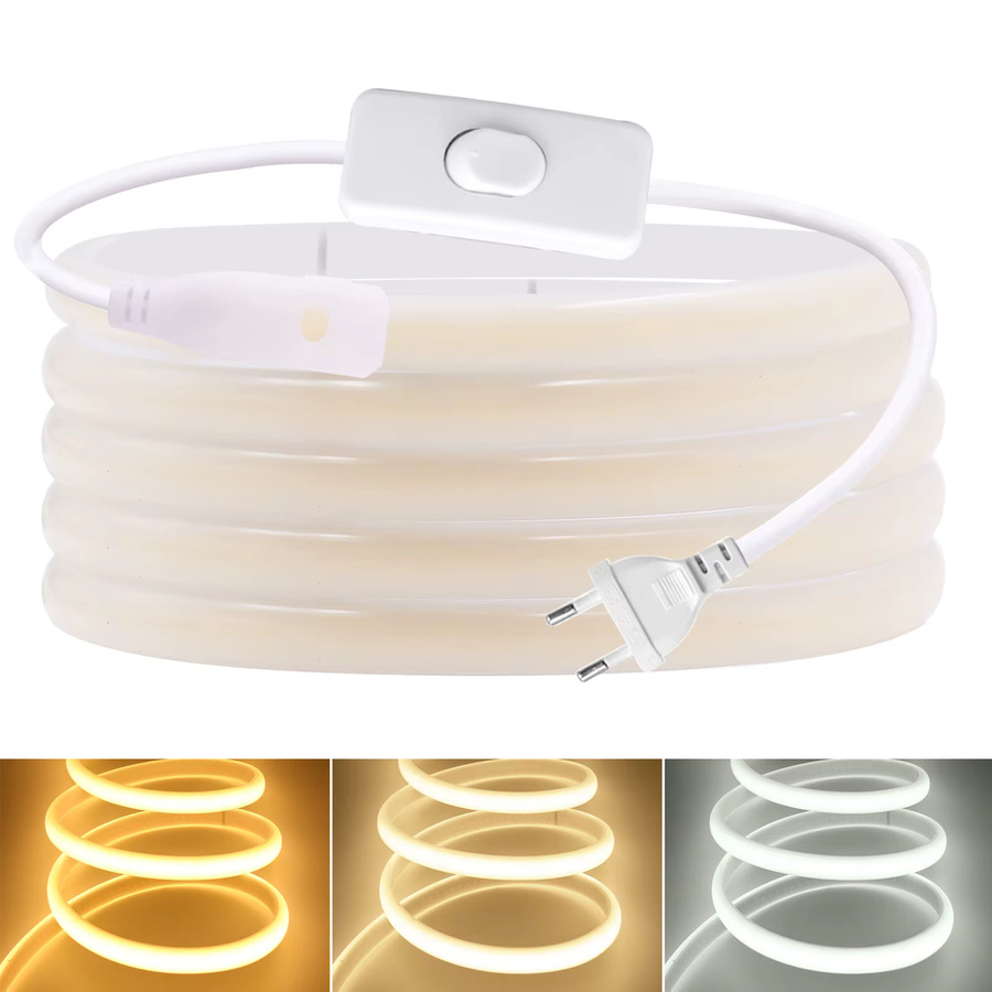 HEGEHE COB-LED-Streifenlicht mit Dimmer-Stecker, IP65 wasserdicht, selbstklebend, weiß, für Küchenschränke - Bild 3